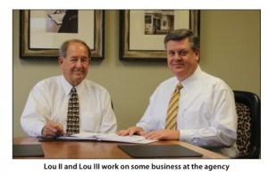 A picture taken from the Insurers of TN magazine feature on Moran's term. His father Lou II and Lou III are both pictured. 