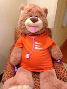 Hampton's Bear in a Chair was there to greet all the RAM volunteers with his own RAM shirt on