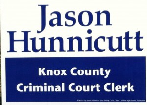 Hunnicutt's sign which was printed after Brantley's appeared in the ground