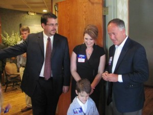 Republican Primary Candidate Eddie Smith on the left along with wife Lana Keck Smith and State Representative Jimmy Matlock of Loudon County. 