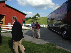 Washington County Mayor Dan Eldridge welcoming Senator Alexander to his farm