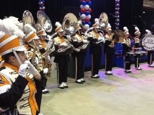 A close up view of the Pride of the Southland Band