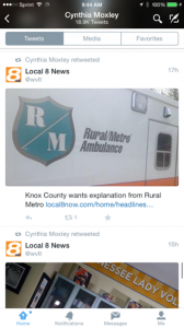 A RT of WVLT's tweet of what appears the original content by Rural Metro's competitors consultant