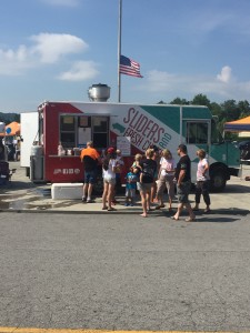 People were lined up to eat with our Advertiser Forks on the Road. 