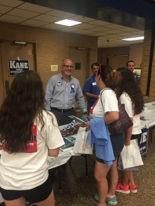 State Rep. Roger Kane speaking with his constituents.
