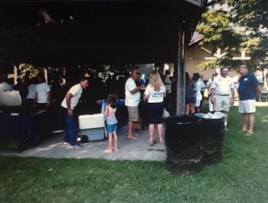 The gathering under a pavilion 