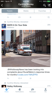 A RT of WATE picking up on the story first sent via Rural Metro's competitors consultant