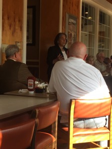 Knoxville Mayor Madeline Rogero explaining the improvements to the City of Knoxville since her election. 