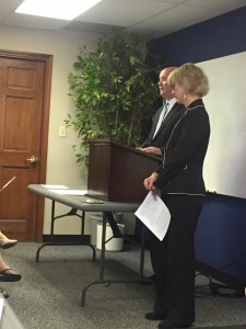 Jason Mumpower and Ann Butterworth closed out a public input meeting in Knoxville in September 2015. 