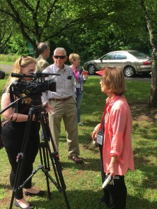 Marble City Community Organizer Roberta Potter being interviewed by WVLT Channel 8