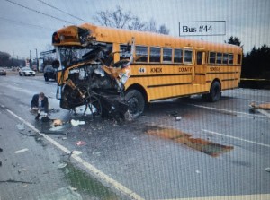 The bus owned by Bob Burroughs that according to the NTSB caused the crash that resulted in the loss of three lives. Photo Source: NTSB Report
