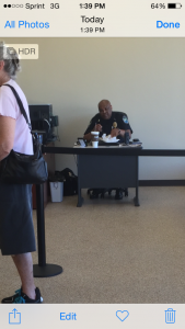 the KPD Officer providing security last week at the Halls Knox County Clerk's Office. 