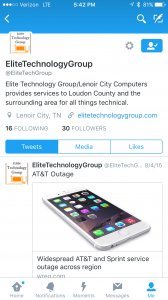 The last tweet from Elite Technology Group was in August 2015