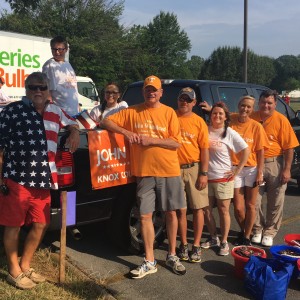 John R. Whitehead, Candidate for Knox County Property Assessor and his crew gather before the parade. 