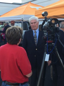 Of course no event is complete without our Congressman having to do a tv interview.