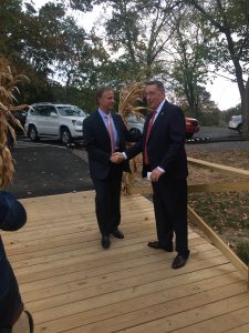 Governor Haslam greeted by Rep. Calfee as Haslam arrived at the event