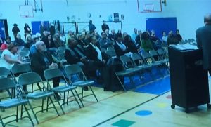 A very small crowd for a community allegedly appreciative of a multi million dollar new school. 