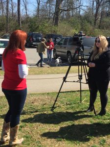 Knoxville March 4 Trump Organizer Cindy Elliott being interviewed by Knoxville Channel 8