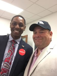 Boyd Campaign Staffer Donovan Whiteside and I. I've known Donovan for most of his life as his parents are longtime personal friends of mine and my families. 