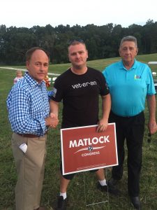 State Reps. Matlock and Calfee with a Veteran supporter