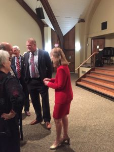 Speaker Harwell and Knox County Mayor Candidate Glenn Jacobs visiting with constituents before the forum.