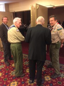 Mr. Richard Tumblin and Mr. Ted Hatfield talking with Fossum 
