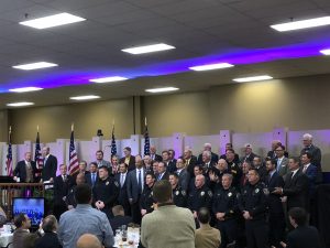 The elected officials, candidates and law enforcement 