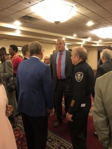 Knox County Mayoral Candidates Glenn Jacobs talks with Pastor Gerald McGinnis