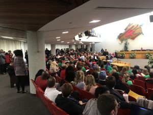 The crowd inside the Large Assembly Room of the City County Building for the Knox County School Board Meeting