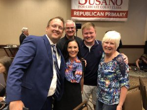 Biggs with Knox County Commissioner Michele Carringer, her husband Dr. Mike Carringer, Zach Wishart and Justin's mom Mrs. Pat Biggs.