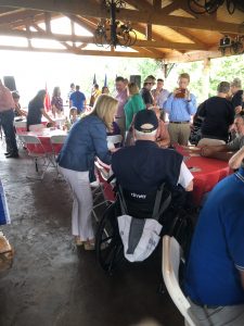 Marsha Blackburn talking with attendees of the Grainger County Republican Women Club Picnic 6/23/2018