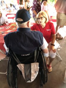 Diane Black talking to a Veteran at the Grainger County Republican Women Club Picnic 