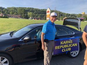Steve Hill with the Karns Republican car