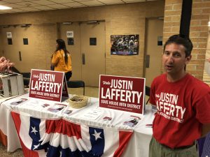 Justin Lafferty was working hard at the parade and inside as well