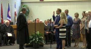 Justin Biggs, Knox County Commissioner at Large Seat 11 taking the oath of office 