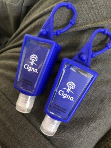 Cigna provided the best gift, hand sanitizer for cleaning yourself up after all the politicians. 
