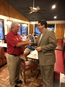 Last night, Dan Raper presented Smith with a campaign contribution from the Powell Republican Club. 