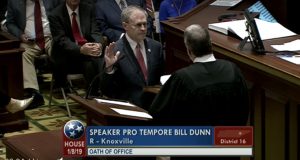 Knoxville House Member Bill Dunn taking the oath as the #2 man (Speaker Pro Tem) 