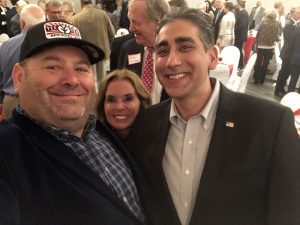 Dr. Manny Sethi, Republican United States Senate candidate and I with a Susan Richardson Williams photo bomb...at the 2019 Knox County Republican Party Lincoln Day Dinner (before the 6 foot Coronavirus social distancing) 
