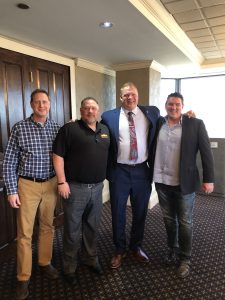 Gerald Allison, owner of Rocky Top Air on the far right. Ben and Dale are right to left of the Mayor are members of Allison’s management team.