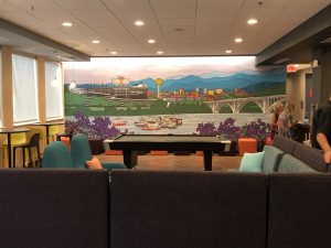 A wall mural in the Common Area