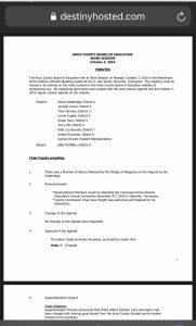 October 3, 2016 - KNOX County School Board Meeting Minutes 