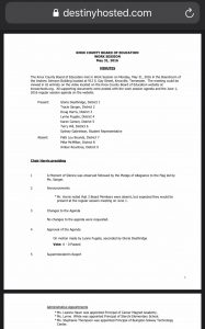 May 31, 2016 - KNOX County School Board Meeting Minutes 