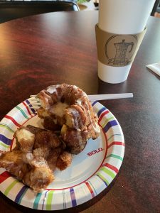 I was early so it was coffee and a cinnamon pull apart