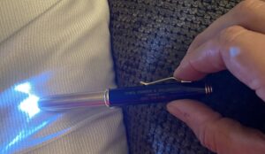 a stylus flashlight provided me by Gary Prince