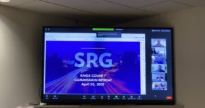 The screen from the April 23, 2021 Knox County Commission retreat where Stones River Group presented