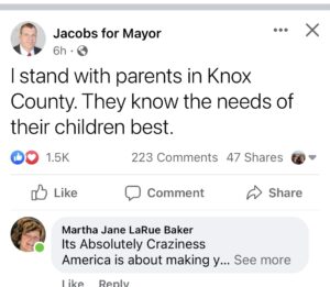 screenshot from a 2/8/2022 post by Mayor Jacobs. 