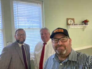 Justin Biggs, Knox County Commissioner at Large and candidate for Trustee, Knox County Sheriff Jimmy JJ Jones and myself before the meeting began