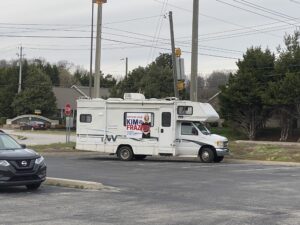 the Kim Kamper was outside the Boys and Girls Club while Frazier was at the Halls Republican Club. Frazier volunteer the Montgomery’s have traveled all over Knox County and have no plans to stop until Frazier is the Republican nominee